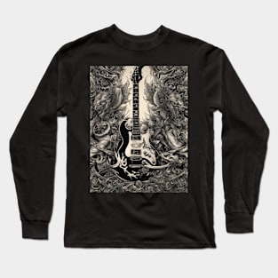 Guitar Smoke Tattoo Art Long Sleeve T-Shirt